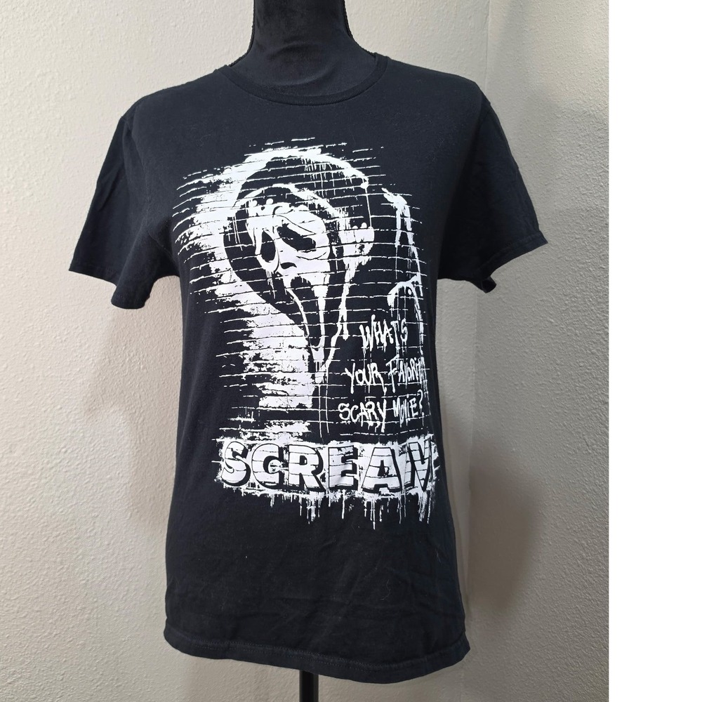 Scream Ghost Face Black Graphic T-Shirt Horror Movie Scary Movie Small